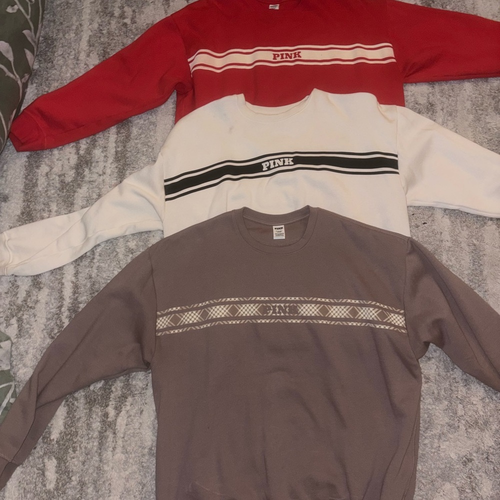 PINK Victoria's Secret Sweater - Red, White, Brown